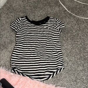 Cat & Jack Black and White Striped Top